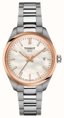 Tissot PR 100 (34mm) White Mother-of-Pearl Dial / Stainless Steel Bracelet T1502102111100