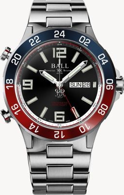 Ball Watch Company Roadmaster Marine GMT (42mm) Black Dial / Titanium & Stainless Steel Bracelet DG3222A-S1CJ-BK