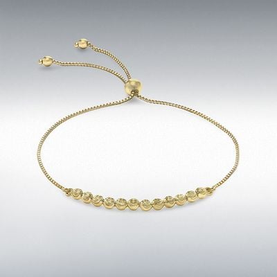 IBB 9ct Yellow Gold Ball Adjustable Chain Bracelet 1.29.7389