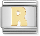 Nomination Classic Letter R 18ct Gold & Steel Charm 030101/18