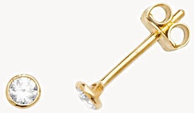 9k Yellow Gold Cubic Zirconia Stud Earrings ES587
