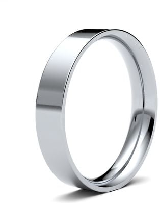 James Moore Wedding Rings | 9ct White Gold | 4mm | Medium | Flat Court | AG_4LME-9W
