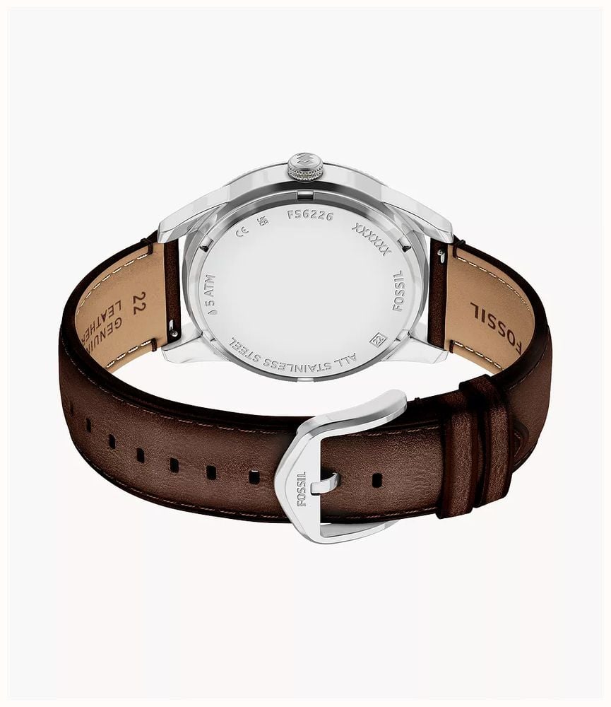 Fossil Multifunction Brown Leather Watch and Bracelet Gift FS6226SET - alternate view 4