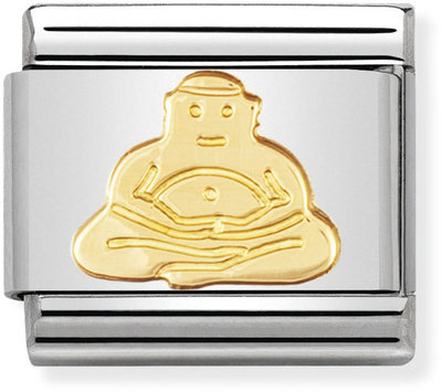 Nomination Classic Buddha 18ct Gold & Steel Charm 030105/06