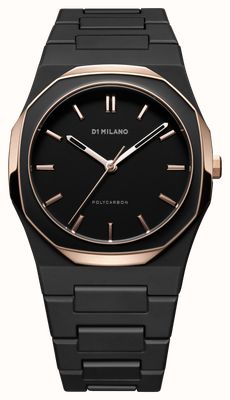 D1 Milano Polycarbon Black Mesh (40.5mm) Matte Black Dial / Black Polycarbonate Strap PCBJ35