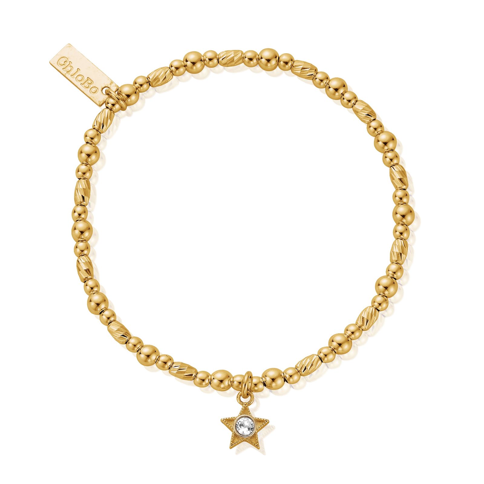 ChloBo GBBCB3487 April Birthstone Bracelet - 18ct Gold Jewellery