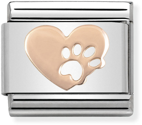 Nomination Classic Footprint Heart Steel Charm 430104/12