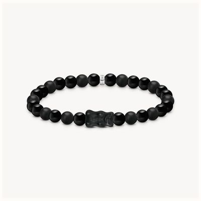 Thomas Sabo X HARIBO silver Beaded Bracelet With Black Goldbear A2204-017-11-L19
