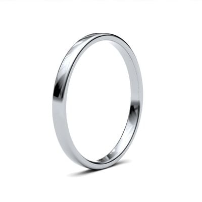 James Moore Wedding Rings | 18ct White Gold | 2mm | Light | Soft Court | AG_2LLS-18W