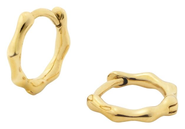 D.LOUISE SKE-26 Ladies Bamboo Huggies Hoop Earrings Jewellery