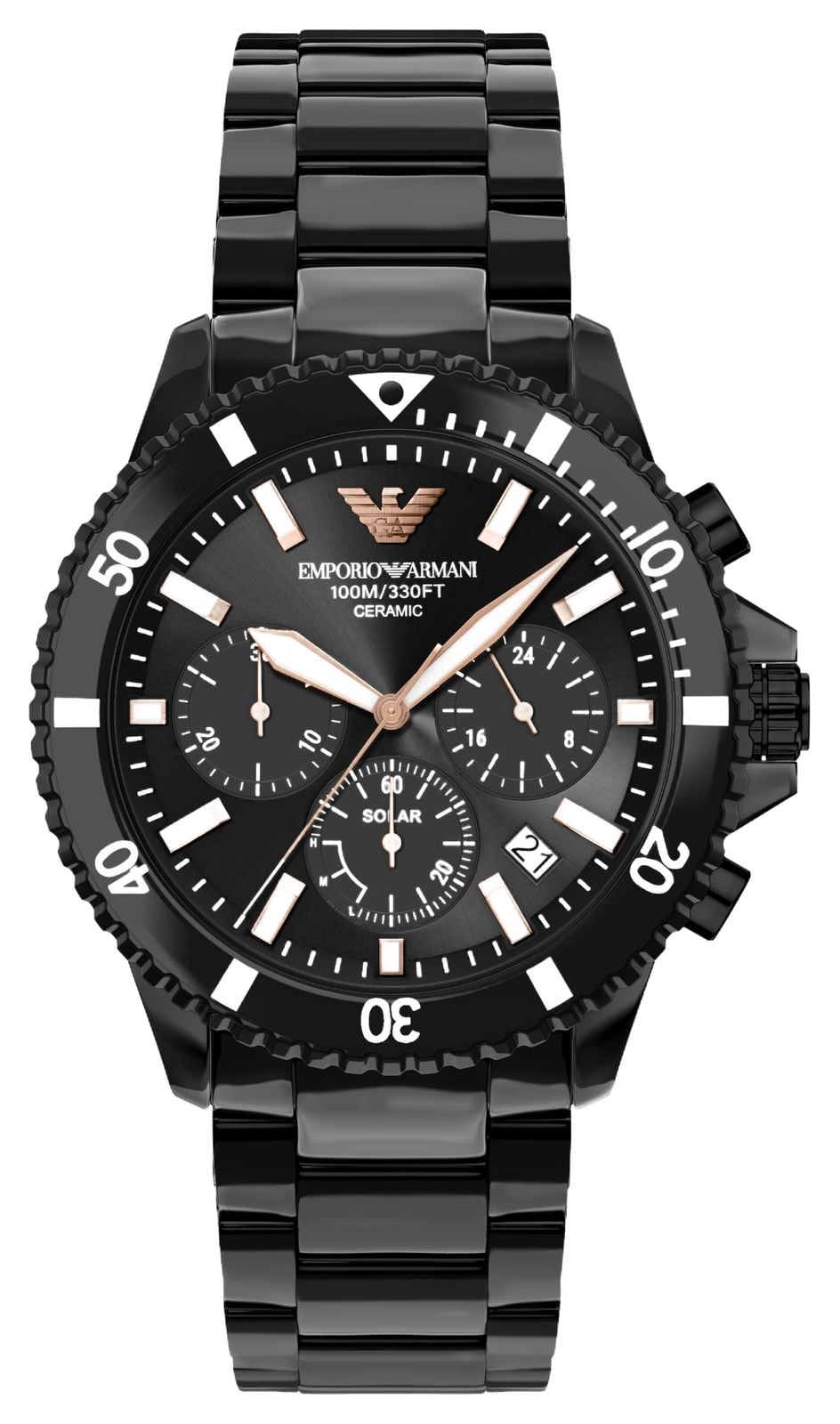 Emporio Armani AR70022 Solar Chronograph (44mm) Black Dial Watch