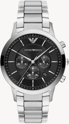Emporio Armani Quartz Chronograph (43mm) Black Sunray Dial / Stainless Steel Bracelet AR11819