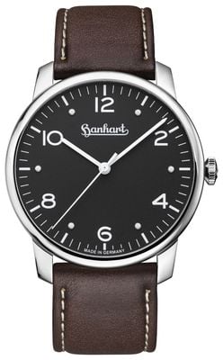 Hanhart PIONEER Silva (38.5mm) Black Dial / Dark Brown Leather Strap - M 782.210-8110