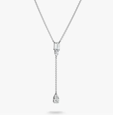 Thomas Sabo Silver Y Necklace With White Zirconia Stones Bold Elegance KE2364-051-14-L50V