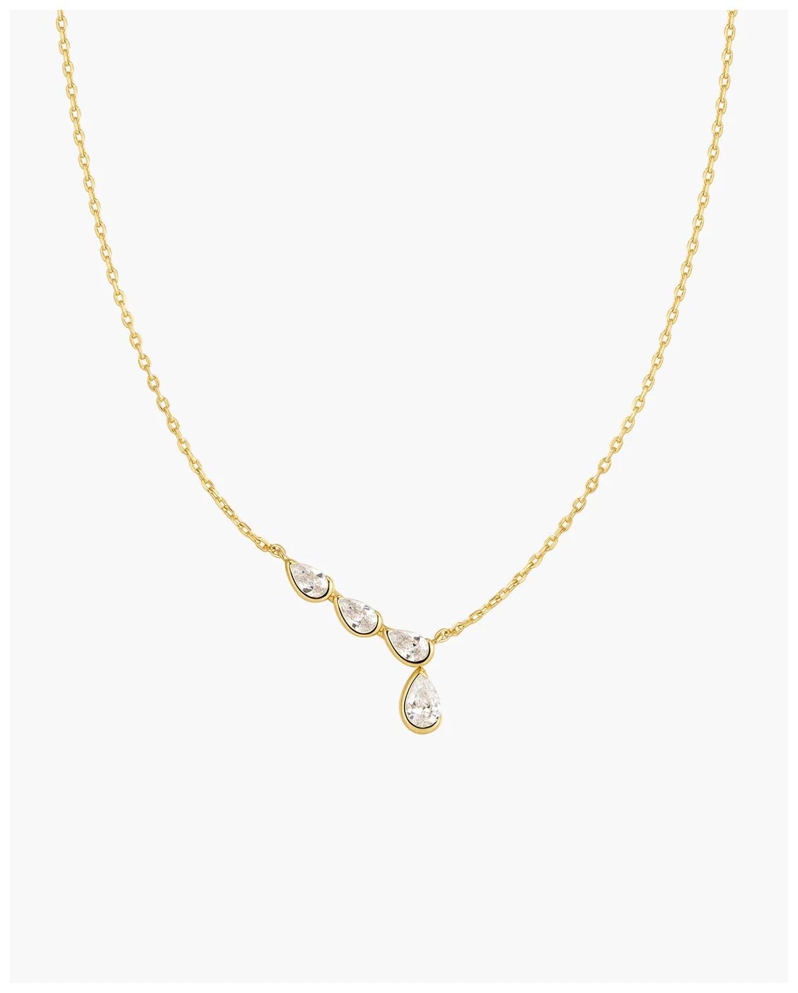 Ania Haie N076-06G Gold Half-Bezel Angled & Dangle Teardrop Jewellery