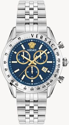 Versace CHRONO MASTER (44mm) Blue Chronograph Dial / Stainless Steel Bracelet VE8R00324