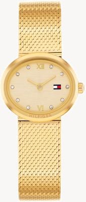 Tommy Hilfiger Moria (25mm) Gold Dial / Gold PVD Stainless Steel Mesh Bracelet 1782847