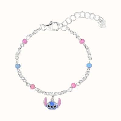 Disney Sterling Silver Pink and Blue Lilo & Stitch Bracelet B902414SL-65.PH