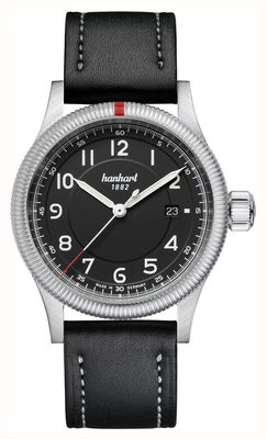 Hanhart PIONEER One Automatic (42mm) Black Dial / Black Leather Strap - M 762.210-7010