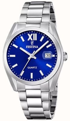 Festina Acero Clasico (40mm) Blue Dial / Stainless Steel Bracelet F20707/4