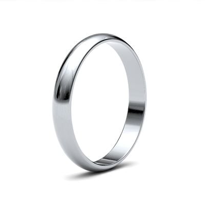 James Moore Wedding Rings | 9ct White Gold | 2.5mm | Light | D-Shape | AG_2.5LLD-9W