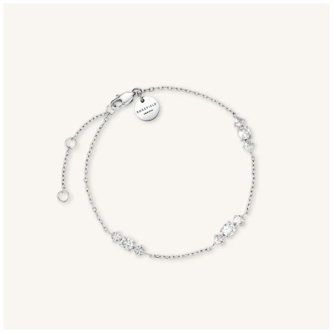 Rosefield Jewellery JBTCS-J1021 Triple Crystals Clear Silver