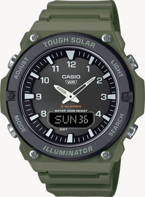 Casio Solar Series Multifunction (50.1mm) Black Dial / Green Resin Band AQ-S820W-3BVEF