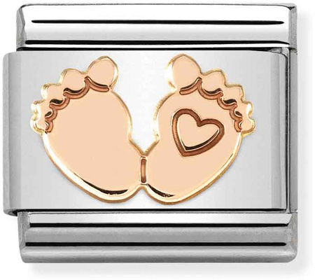 Nomination Classic Baby Feet Heart Steel Charm 430104/32