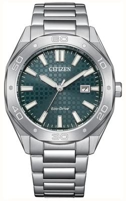 Citizen Eco-Drive Sport (41mm) Textured Green Dial / Stainless Steel Bracelet BM7630-80X