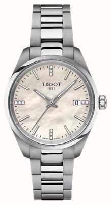 Tissot PR 100 (34mm) White Mother-of-Pearl Dial / Stainless Steel Bracelet T1502101111600