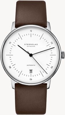 STERNGLAS Naos Automatic (38mm) White Dial / Brown Leather S02-NA44-PR04
