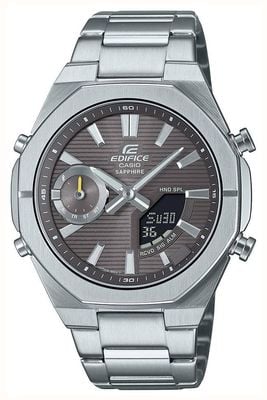 Casio EDIFICE Bluetooth Dual-Display (43mm) Grey Dial / Stainless Steel Bracelet ECB-S10D-8AEF
