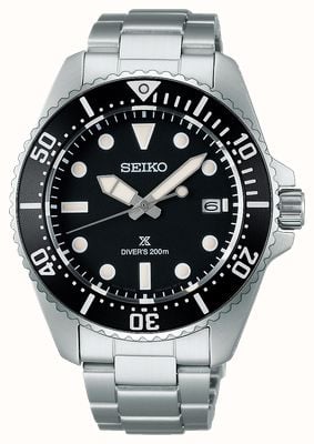 Seiko Prospex Solar Diver’s In Pure Black (41mm) Black Dial / Stainless Steel Bracelet SNE597P1