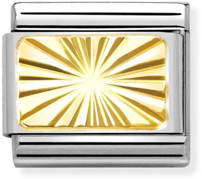 Nomination Classic ENGRAVED SIGNS in Stainless Steel with Bonded Yellow Gold Charm 030121/56