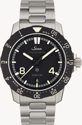 Sinn EZM 19 Mission Timer Automatic (41mm) Matte Black Dial / Stainless Steel H-Link Bracelet 119.010