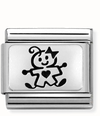 Nomination Classic OXYDISED PLATES 2 In Steel And 925 Silver Baby Girl Charm 330109/51