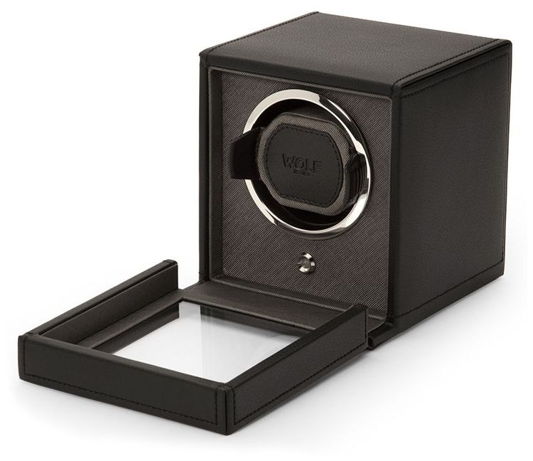 WOLF 461103 Cubs Black Single Watch Winder With Cover Jewellery