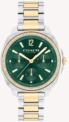 Coach Women's Kitt (34mm) Green Dial / Two-Tone Stainless Steel Bracelet 14504394