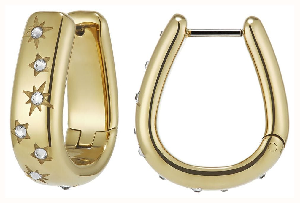 Olivia Burton Classic Celestial Crystal Gold Plated Hoop Earrings 24100644 - alternate view 2