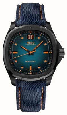 Mido Multifort TV Big Date Automatic (40mm) Blue Gradient Dial / Blue Hybrid Leather Strap M0495263704100
