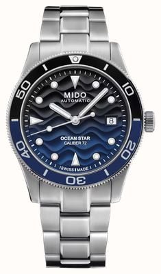 Mido Ocean Star 39 Automatic (39mm) Blue Gradient Wave Dial / Stainless Steel Bracelet M0269071104100