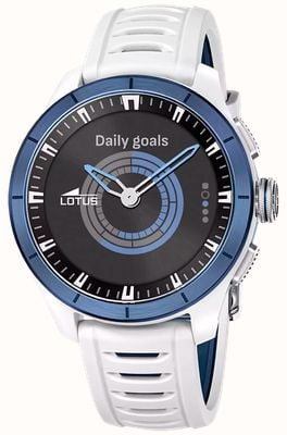 Lotus Connected Full D Hybrid Smartwatch (45mm) Digital Display / White Rubber Strap 20001/1