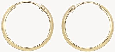9ct Yellow Gold 14mm Hinged Sleepers ES154