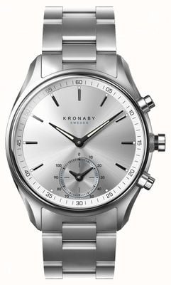 Kronaby SEKEL Hybrid Smartwatch (43mm) Silver Dial / 3-Link Stainless Steel Bracelet S0715/1