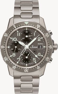 Sinn 103 Ti DIAPAL Chronograph (41mm) Anthracite Electroplated Dial / Bead-Blasted Titanium Bracelet 103.078-HLINK