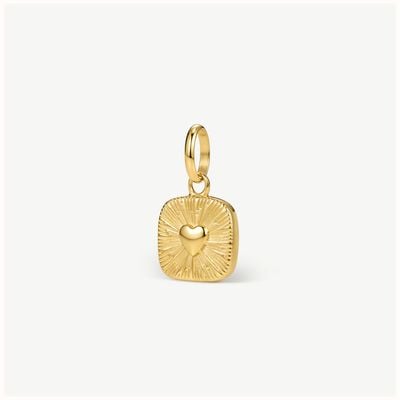 D.LOUISE Gold Tone Mini Heart Talisman Charm CH-50