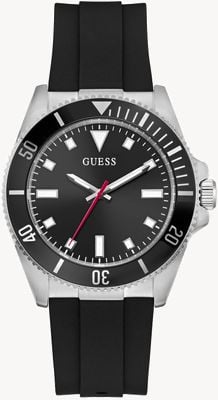 Guess CLIFF (41mm) Black Sunray Dial / Black Silicone Strap GW0969G1