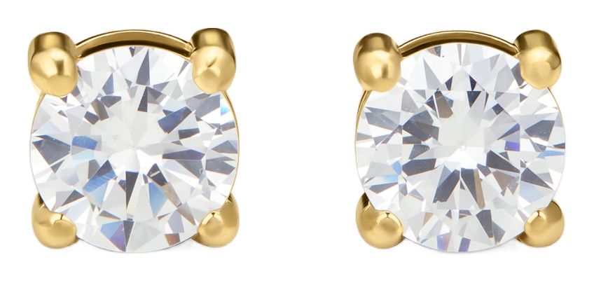 D.LOUISE YBE-12-06 14ct Yellow Gold PVD Cubic Zirconia Stud Jewellery