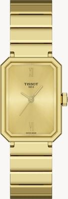 Tissot SRV Quartz (21.8mm) Gold Sunray Dial / Gold PVD Stainless Steel Bracelet T1601103302300
