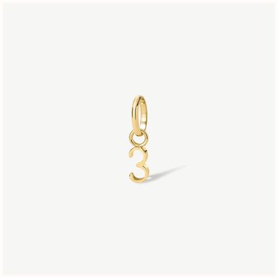 D.LOUISE Gold Tone Mini Number Charm - 3 CH-19-03